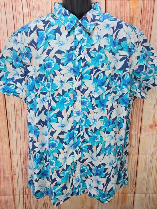 American Eagle Mens XXL Short Sleeve Floral Button-Up Shirt - Picture 1 of 8